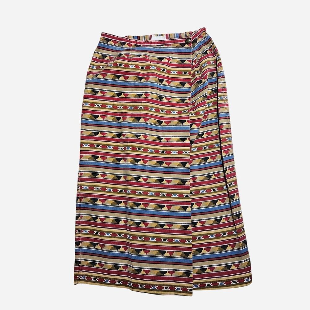 90s western boho geometric midi maxi skirt